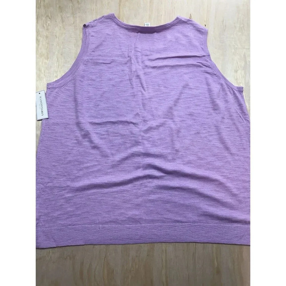 Madison Grey 3x Sweater Cotton Viscose Blend Lilac Sleeveless - Picture 4 of 7